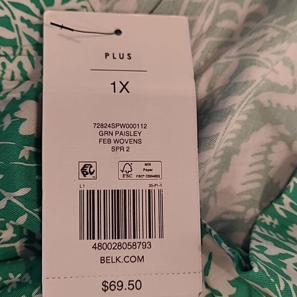 Crown & Ivy Green and White Shirt - Picture 13 of 14